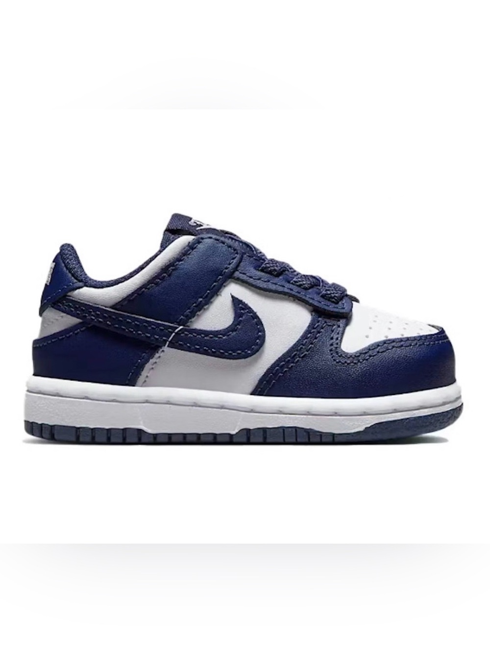 Nike Kids Dunk Low Sneakers in Navy/Midnight and White, Size 2C - NEW IN BOX